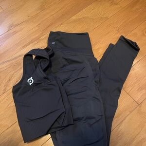 Peloton Women's Black Leggings and Bra Set